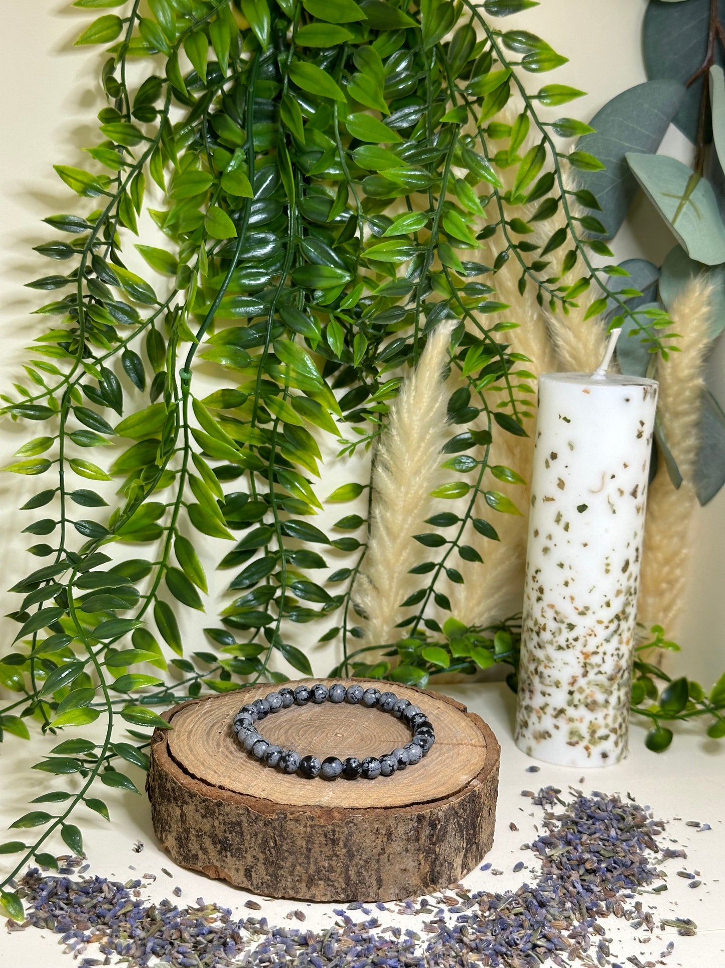 Bracelet Obsidienne neige
