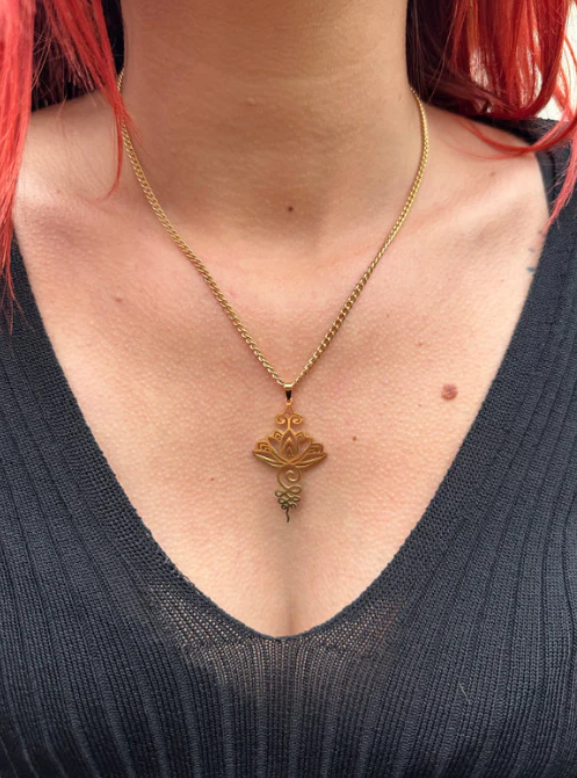 Collier lotus unalome